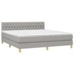 vidaXL Boxspring posteľ s matracom bledosivá 180x200 cm látka – Obrázok 3