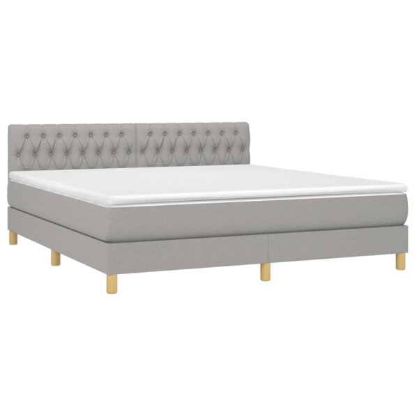 vidaXL Boxspring posteľ s matracom bledosivá 180x200 cm látka – Obrázok 3