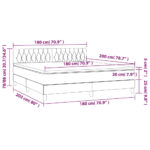 vidaXL Boxspring posteľ s matracom bledosivá 180x200 cm látka – Obrázok 7