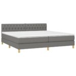 vidaXL Boxspring posteľ s matracom tmavosivá 200x200 cm látka – Obrázok 3
