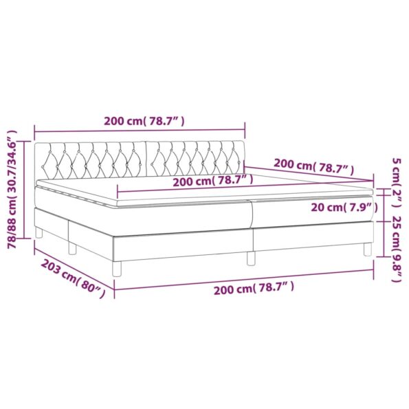 VXL8720287455462_g_en_hd_5.jpg vidaXL Boxspring posteľ s matracom tmavosivá 200x200 cm látka – Obrázok 7