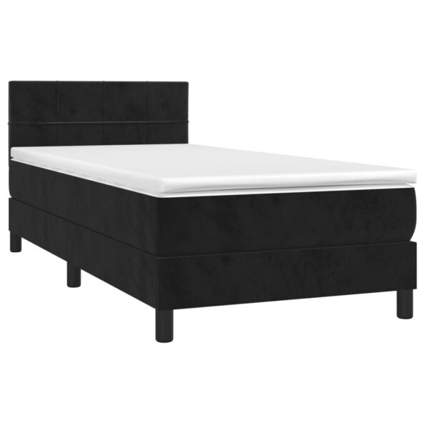 vidaXL Posteľný rám boxspring s matracom čierny 100x200 cm zamat – Obrázok 3
