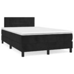 vidaXL Posteľný rám boxspring s matracom čierny 120x200 cm zamat – Obrázok 2