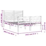 vidaXL Posteľný rám s čelom 140x200 cm masívne drevo – Obrázok 12