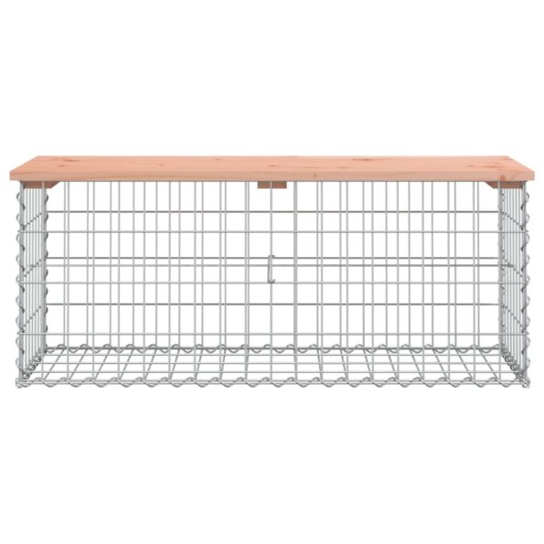 vidaXL Záhradná lavica gabiónový dizajn 103x44x42 cm masívny douglas – Obrázok 3