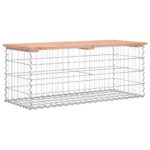 vidaXL Záhradná lavica gabiónový dizajn 103x44x42 cm masívny douglas – Obrázok 5