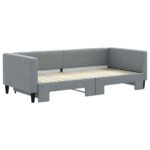 vidaXL Denná posteľ s rozkladacou posteľou bledosivá 90x200 cm látka – Obrázok 3