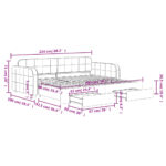 vidaXL Rozkladacia denná posteľ so zásuvkami tmavosivá 90x200 cm zamat – Obrázok 12