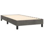vidaXL Posteľný rám boxspring s matracom tmavosivý 90x200 cm zamat – Obrázok 4