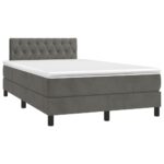 vidaXL Posteľný rám boxspring s matracom tmavosivý 90x190 cm zamat – Obrázok 3