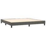 vidaXL Posteľný rám boxspring s matracom tmavosivý 200x200 cm zamat – Obrázok 4