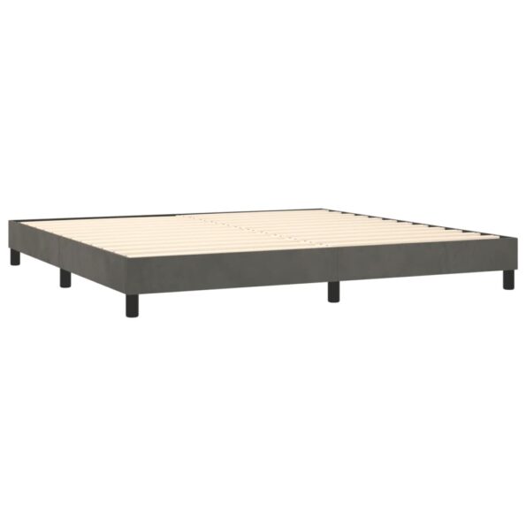 vidaXL Posteľný rám boxspring s matracom tmavosivý 200x200 cm zamat – Obrázok 4