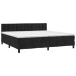 vidaXL Posteľný rám boxspring s matracom čierny 200x200 cm zamat – Obrázok 3