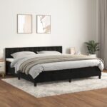 vidaXL Posteľný rám boxspring s matracom čierny 200x200 cm zamat