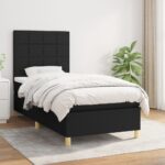 vidaXL Posteľný rám boxspring s matracom čierny 80x200 cm látka