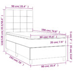 vidaXL Posteľný rám boxspring s matracom čierny 90x190 cm látka – Obrázok 6