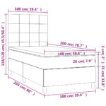vidaXL Boxspring posteľ s matracom čierna 100x200 cm látka – Obrázok 6