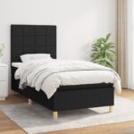 vidaXL Boxspring posteľ s matracom čierna 100x200 cm látka