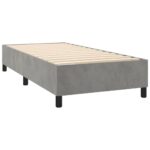 vidaXL Posteľný rám boxsping s matracom bledosivý 100x200 cm zamat – Obrázok 4