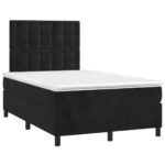 vidaXL Posteľný rám boxspring s matracom čierny 120x200 cm zamat – Obrázok 3