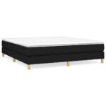 vidaXL Posteľný rám boxspring s matracom čierny 180x200 cm látka – Obrázok 2