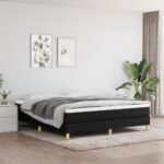vidaXL Posteľný rám boxspring s matracom čierny 180x200 cm látka