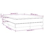 vidaXL Posteľný rám boxsping s matracom bledosivý 140x200 cm zamat – Obrázok 10