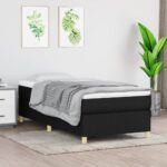 vidaXL Posteľný rám boxspring s matracom čierny 80x200 cm látka