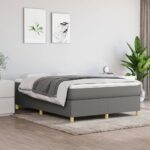 vidaXL Boxspring posteľ s matracom tmavosivá 140x200 cm látka