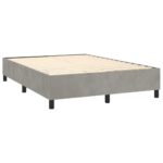 vidaXL Posteľný rám boxsping s matracom bledosivý 140x200 cm zamat – Obrázok 4