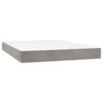 vidaXL Posteľný rám boxsping s matracom bledosivý 140x200 cm zamat – Obrázok 5