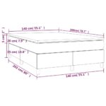 vidaXL Posteľný rám boxsping s matracom bledosivý 140x200 cm zamat – Obrázok 10