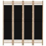 vidaXL Skladací 4-panelový paraván 160 cm bambus a plátno – Obrázok 4