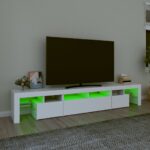 vidaXL TV skrinka s LED svetlami biela 230x36,5x40 cm – Obrázok 4