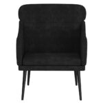 vidaXL Kreslo čierne 63x76x80 cm zamat – Obrázok 3