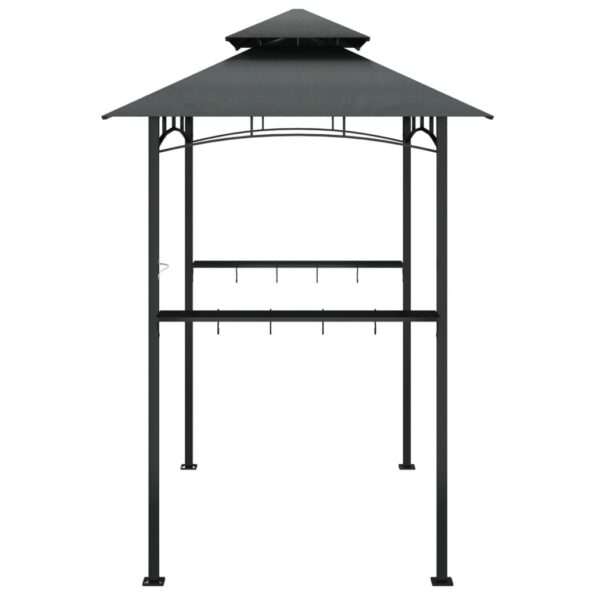 vidaXL Grilovací altánok s policami antracitový 240x150x243 cm oceľ – Obrázok 4
