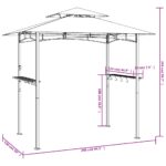 vidaXL Grilovací altánok s policami antracitový 240x150x243 cm oceľ – Obrázok 8