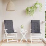 vidaXL Podušky na stoličky s vysokým operadlom 2 ks antracitové látka