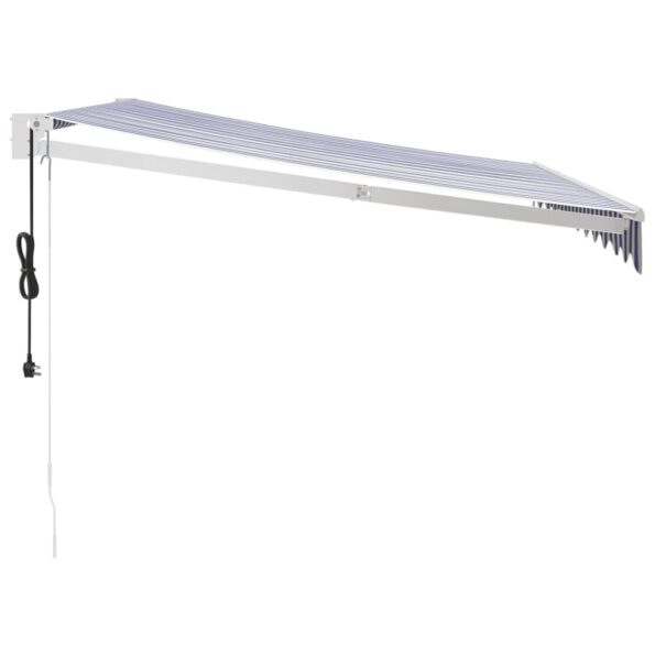 vidaXL Automatická zaťahovacia markíza, modrá a biela 3,5x2,5 m – Obrázok 4