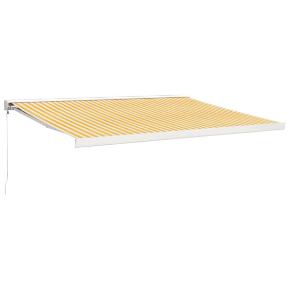 VXL8720845715434_a_en_hd_1.jpg VidaXL Zaťahovacia markíza žltá a biela 4x3 m látka a hliník – Obrázok 2