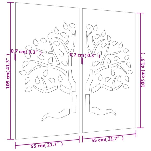 VXL8720845719401_g_en_hd_6.jpg vidaXL Záhradné nástenné dekorácie 2 ks 105x55 cm kortenová oceľ strom – Obrázok 8