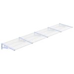vidaXL Vchodová strieška, sivá a priehľadná 396x90 cm polykarbonát – Obrázok 2