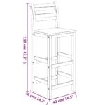 vidaXL 3-dielna záhradná barová súprava, akáciový masív – Obrázok 11