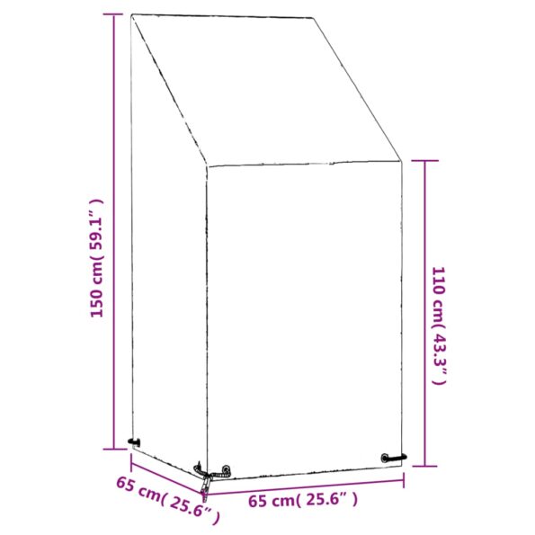 vidaXL Kryty na záhradnú stoličku 2 ks 8 ôk 65x65x110/150cm polyetylén – Obrázok 9