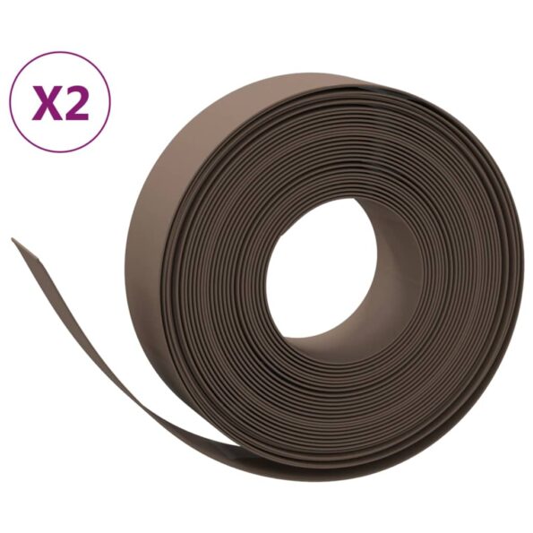 vidaXL Záhradné obruby 2 ks hnedé 10 m 15 cm polyetylén – Obrázok 2