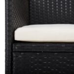 vidaXL 5-dielna záhradná jedálenská súprava s poduškami čierna – Obrázok 6