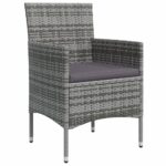 vidaXL 5-dielna záhradná jedálenská súprava s poduškami sivá a čierna – Obrázok 5