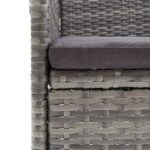 vidaXL 5-dielna záhradná jedálenská súprava s poduškami sivá a čierna – Obrázok 6