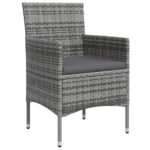 vidaXL 7-dielna záhradná jedálenská súprava s vankúšmi sivá a čierna – Obrázok 5