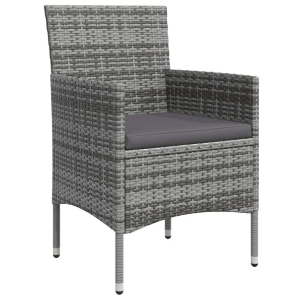 vidaXL 7-dielna záhradná jedálenská súprava s vankúšmi sivá a čierna – Obrázok 5